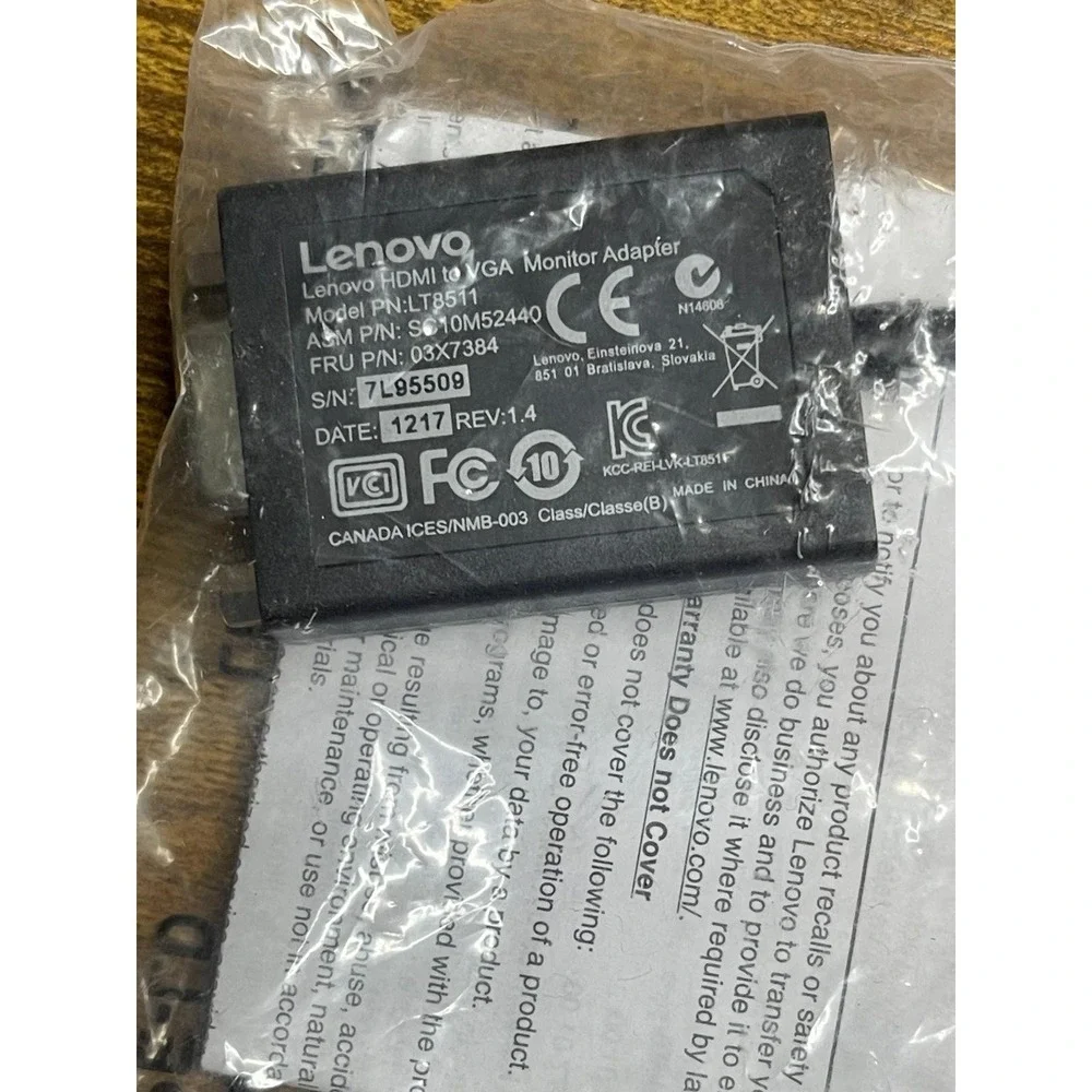 HDMI to VGA Lenovo Monitor Adapter‎ - Black